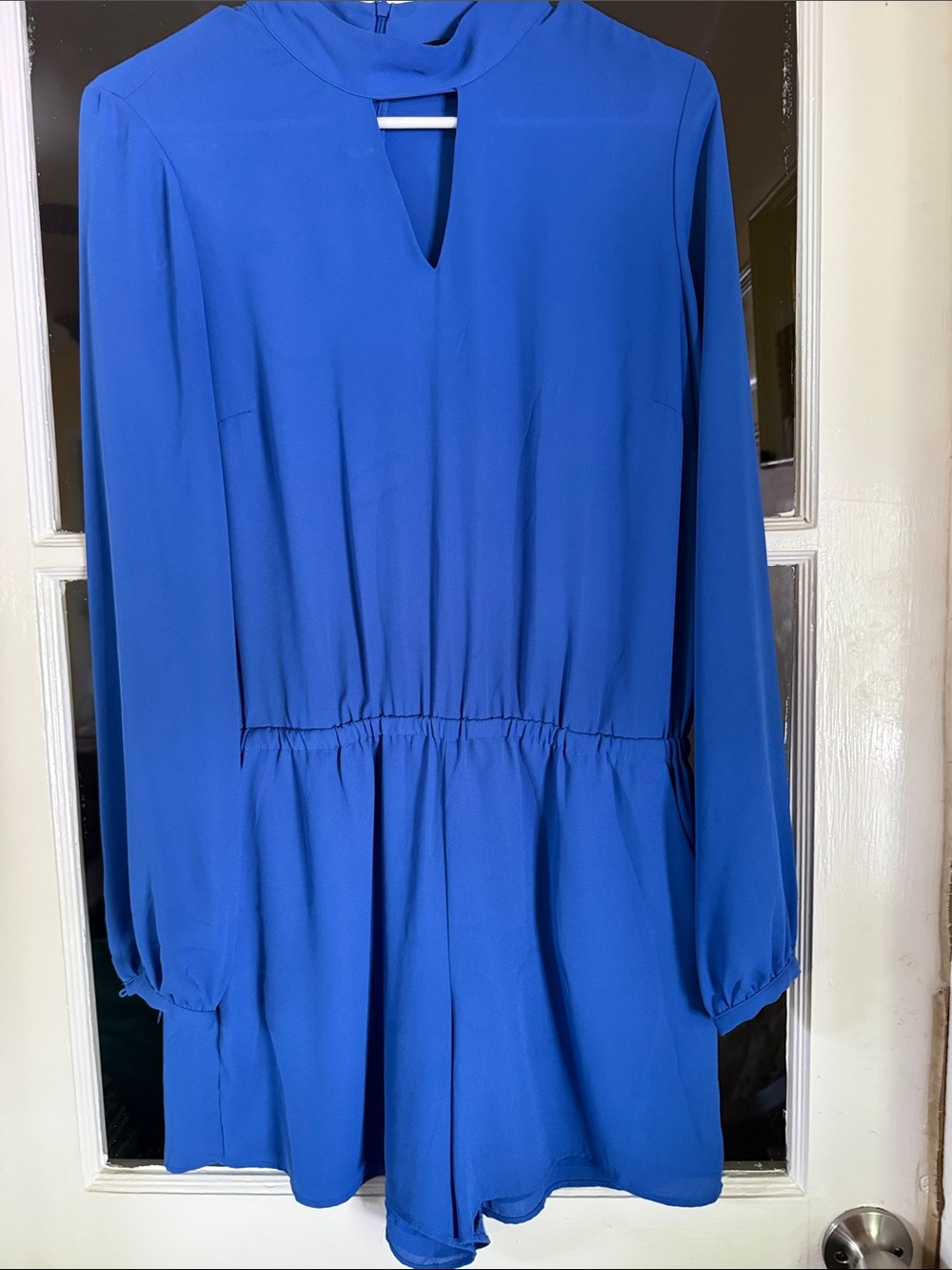 Katherine Barclay Cobalt Blue Long-Sleeve Keyhole Dress